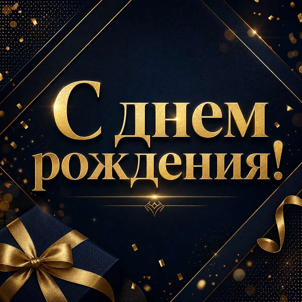 стильная открытка с днем рождения мужчине