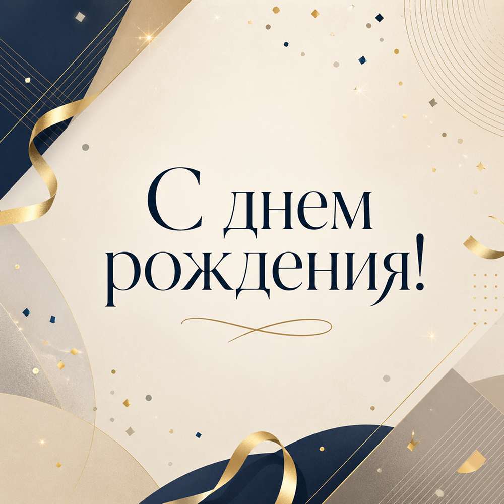 стильная открытка с днем рождения